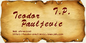 Teodor Pauljević vizit kartica